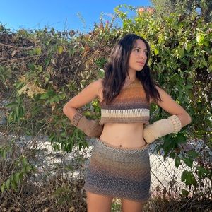 Handmade two piece knit fall set! So so cute!!